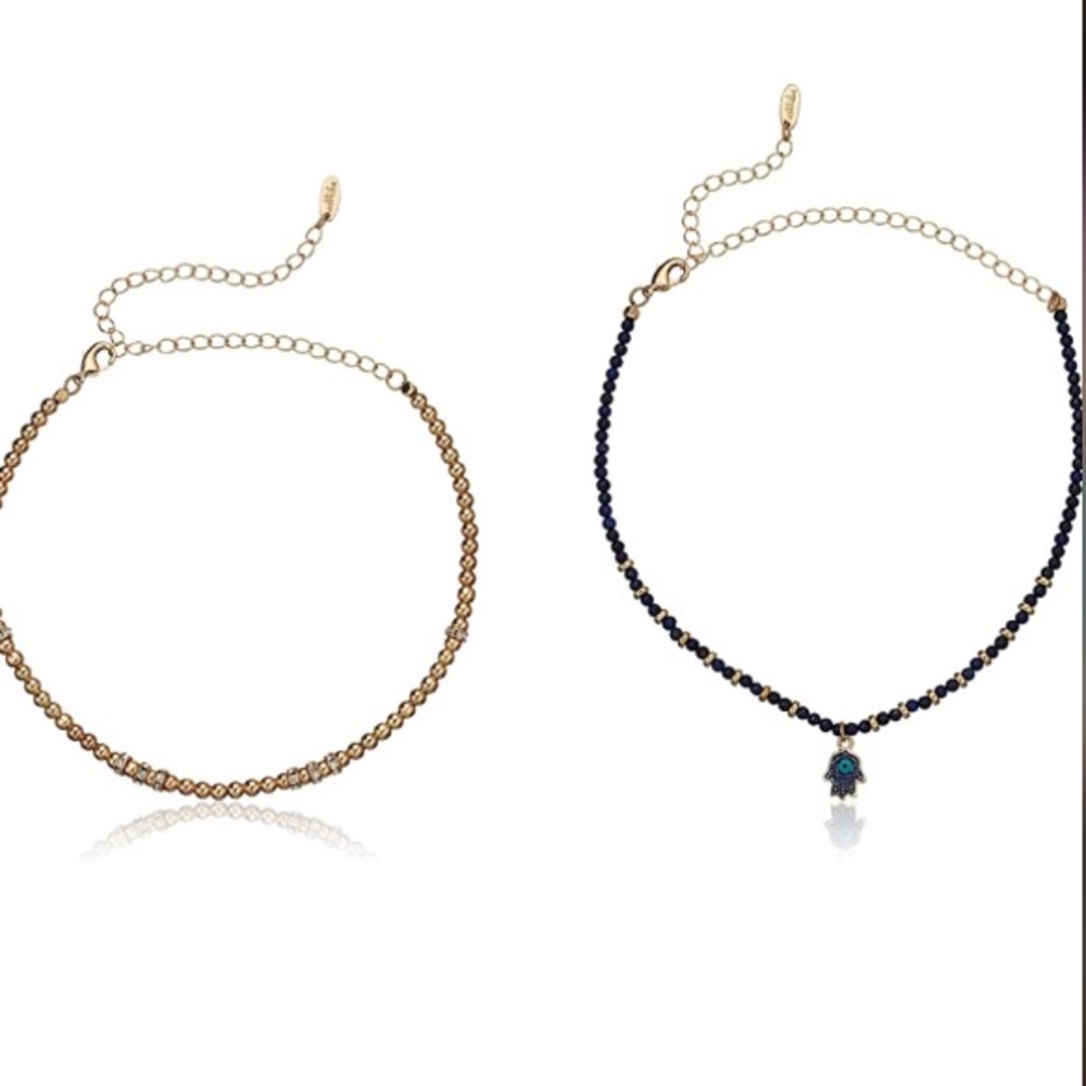 Ettika Make a Move Set in Lapis and Gold Choker Necklace NWT